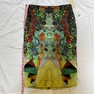 Nicole Miller Artelier Abstract Print Pencil Skirt